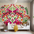 Otomi Rabbits & Flowers Mural Wallpaper - room preview 02