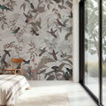 Birds Everywhere Red Mural Wallpaper - room preview 02