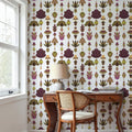 Marble Flowers, Mulberry Mural Wallpaper - room preview 02