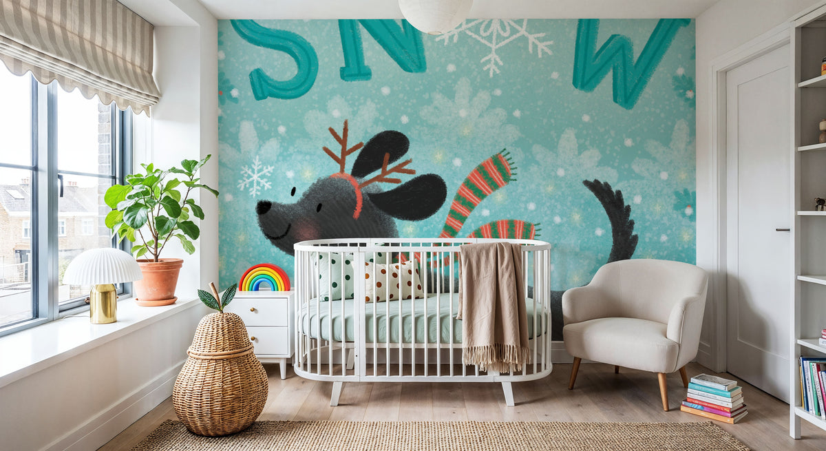 Festive Paws II Mural Wallpaper - room preview 02