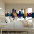 Islamabad Pakistan Skyline Blue & Bronze Mural Wallpaper - room preview 02