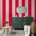 Circus Stripes, Red & Pink Mural Wallpaper - room preview 02