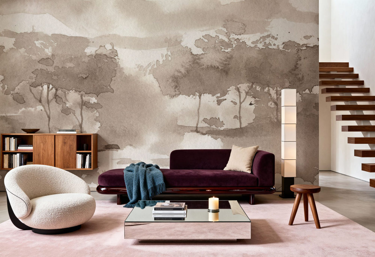 Sepia Trees Mural Wallpaper - room preview 02