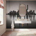 Pudong Sunrise BW Mural Wallpaper - room preview 02