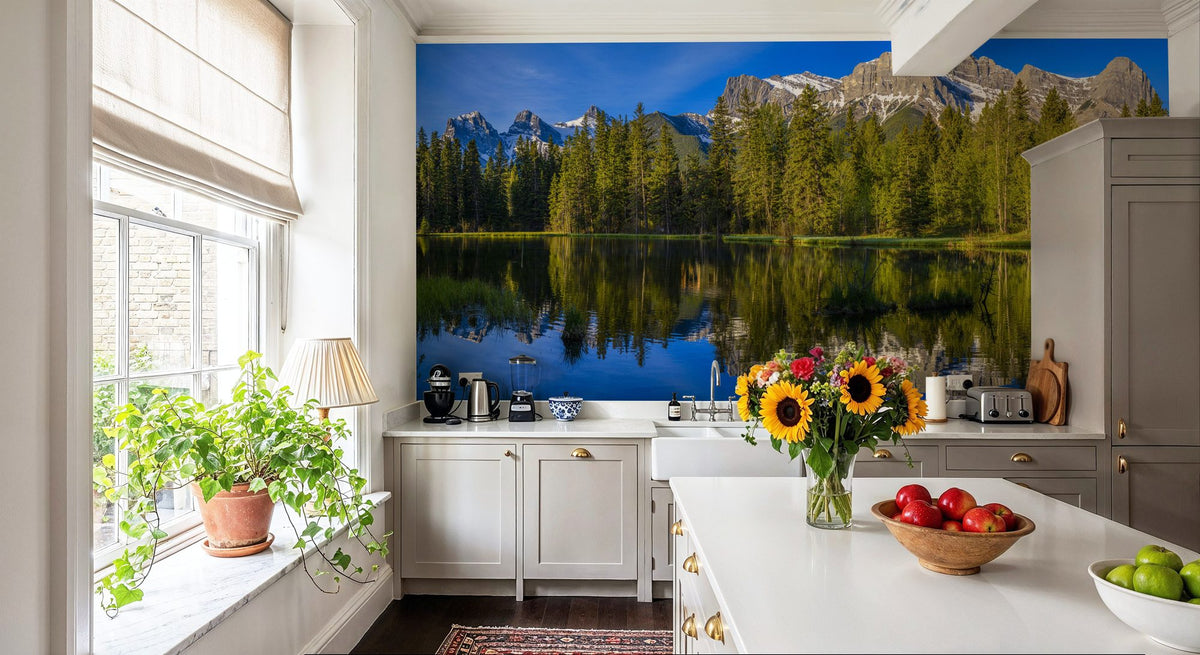 Three Sisters Mountain Mural Wallpaper - room preview 02