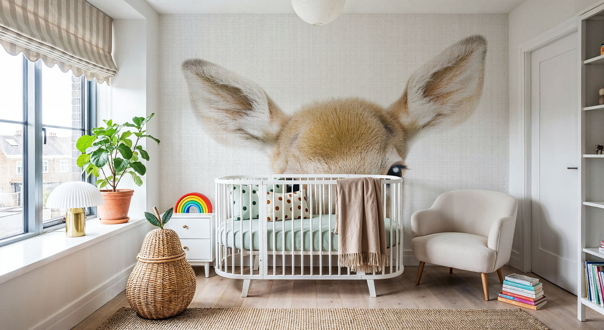 Peekaboo Baby Deer Mural Wallpaper - room preview 02