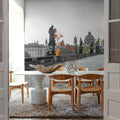 Charles Bridge BW Mural Wallpaper - room preview 02