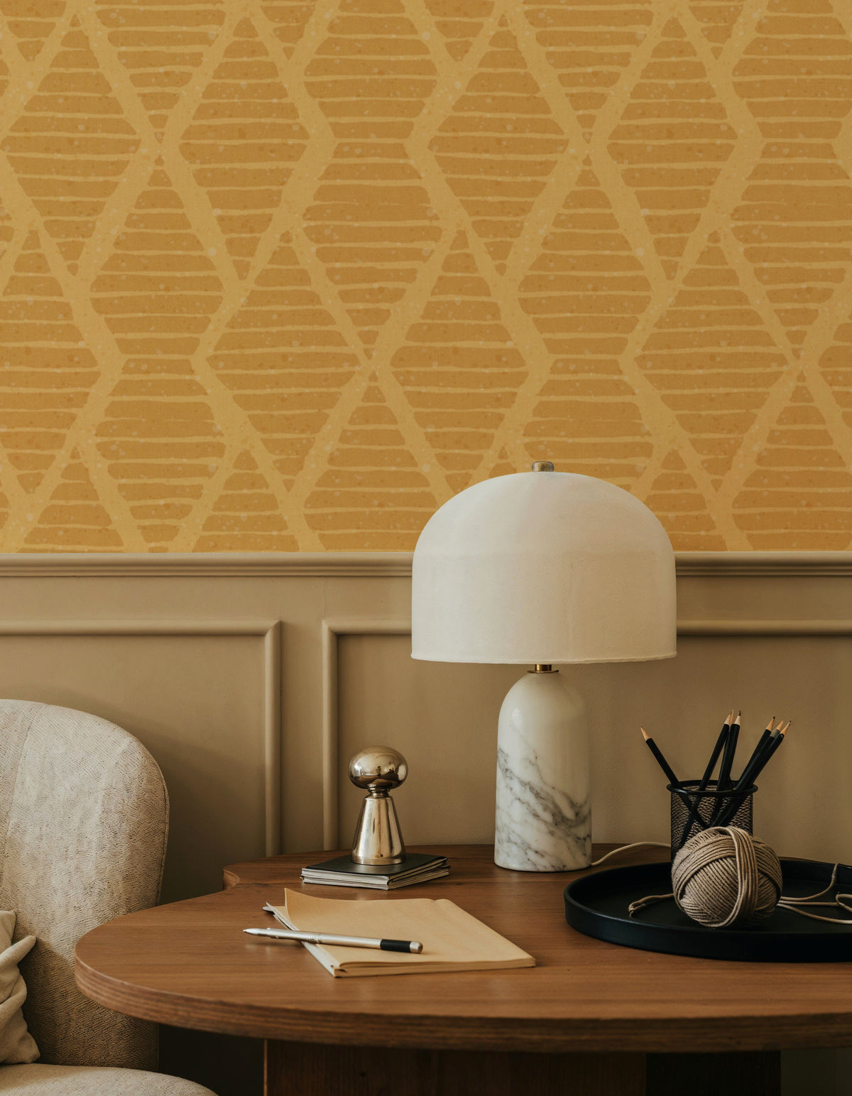 Harvest Time Yellow Mural Wallpaper - room preview 02