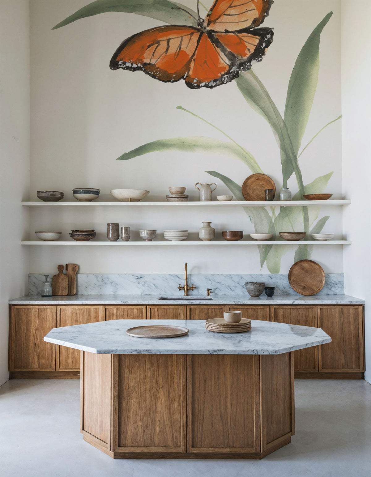 Butterfly Orange I Mural Wallpaper - room preview 02