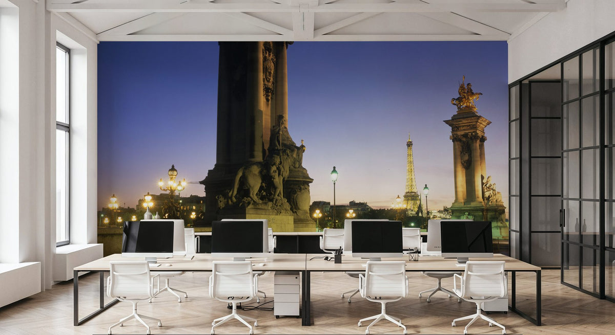 Twilight Bridge Majesty Mural Wallpaper - room preview 02