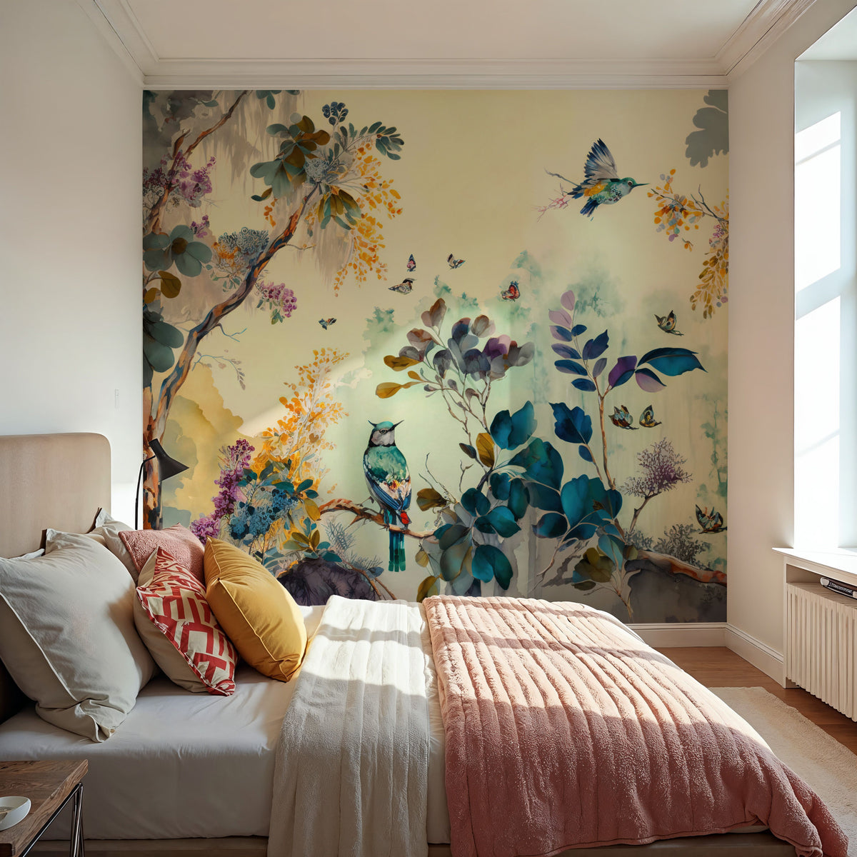 Tropical Birds Mural Wallpaper - room preview 02