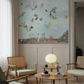 Birds in the Garden Blue Mural Wallpaper - room preview 02