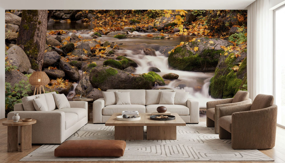 Autumn Creek Serenity Mural Wallpaper - room preview 02