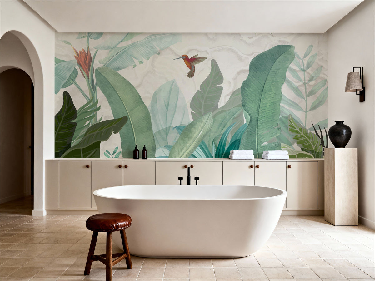 Hummingbird Unfinished Mural Wallpaper - room preview 02