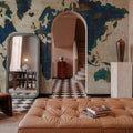 World Map Collage Mural Wallpaper - room preview 02