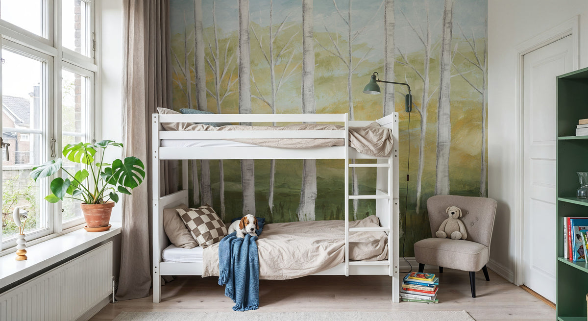 Birch Forest Mural Wallpaper - room preview 02