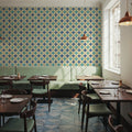 Starcircle Blue Mural Wallpaper - room preview 02