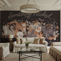 Pumpkins and Paws I Dark Mural Wallpaper - room preview 02
