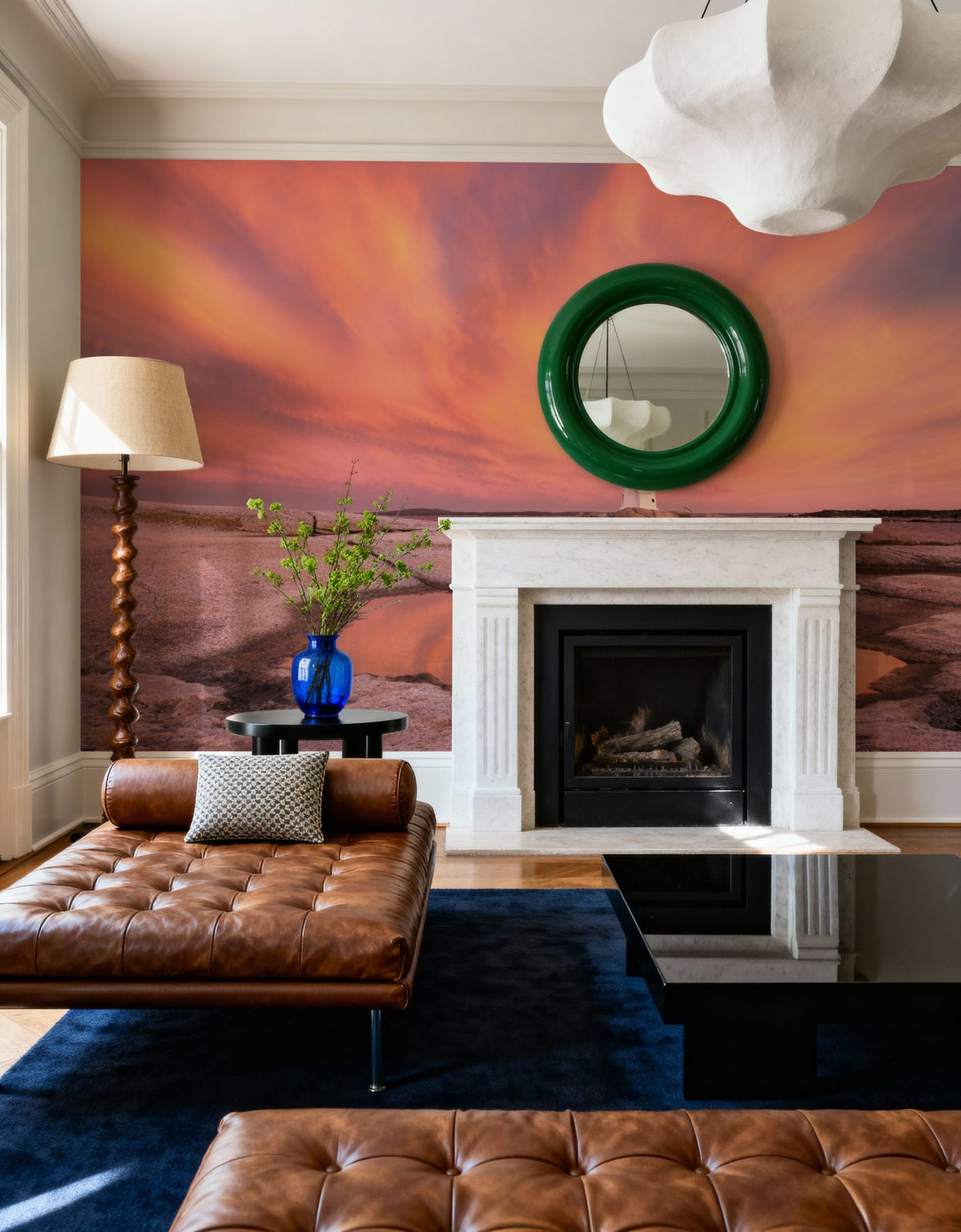 Peggy's Cove Lighthouse Mural Wallpaper - Red Tone - room preview 02