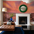 Peggy's Cove Lighthouse Mural Wallpaper - Red Tone - room preview 02