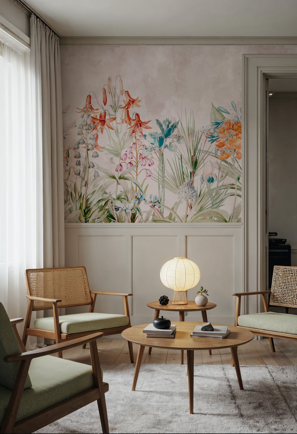 Field of Dreams Orange Mural Wallpaper - room preview 02