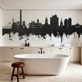 Northampton England Skyline Black & White Mural Wallpaper - room preview 02