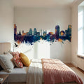 Minsk Belarus Skyline Blue & Bronze Mural Wallpaper - room preview 02