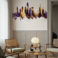 Nairobi Kenya Skyline Purple & Gold Mural Wallpaper - room preview 02