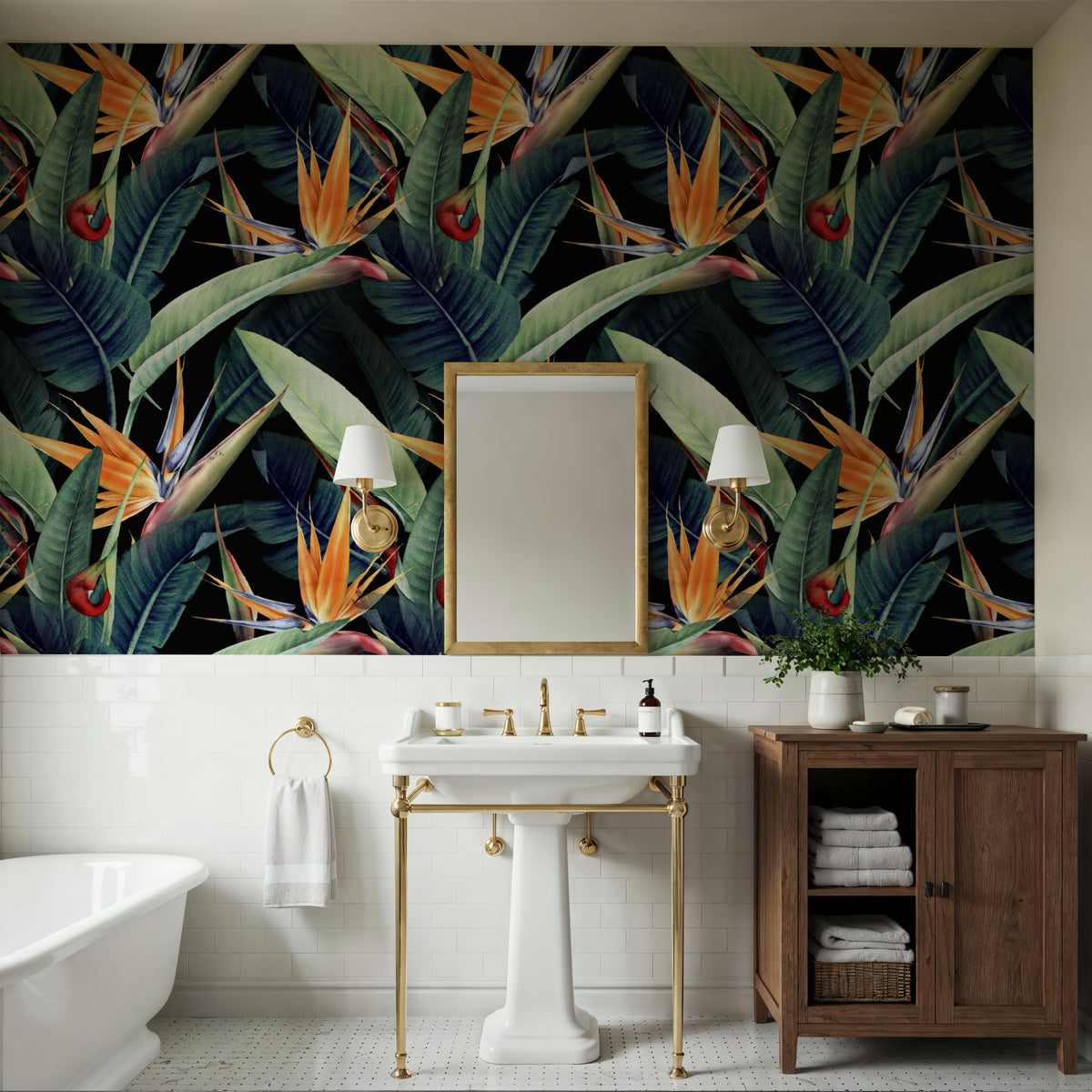 Tropical Blooms Mural Wallpaper - room preview 02