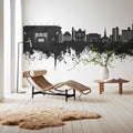 Tuscaloosa Alabama Skyline Black & White Mural Wallpaper - room preview 02