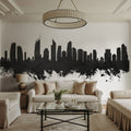 Gold Coast Australia Skyline Black & White Mural Wallpaper - room preview 02
