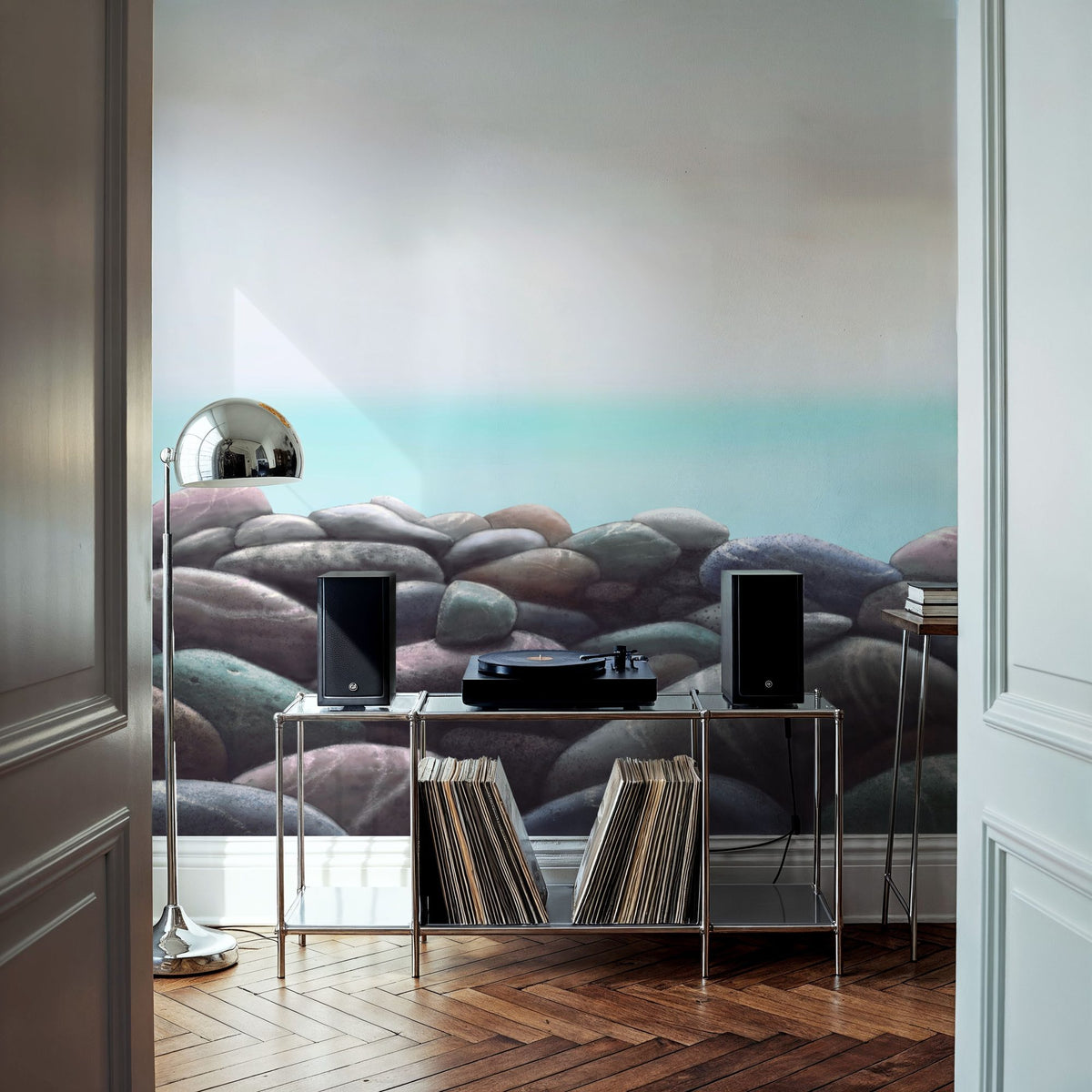Pebble Beach Painting Mural Wallpaper - room preview 02