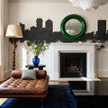 Wichita Kansas Skyline Black & White Mural Wallpaper - room preview 02