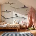 Sharks of the Pacific Ocean Mural Wallpaper - room preview 02