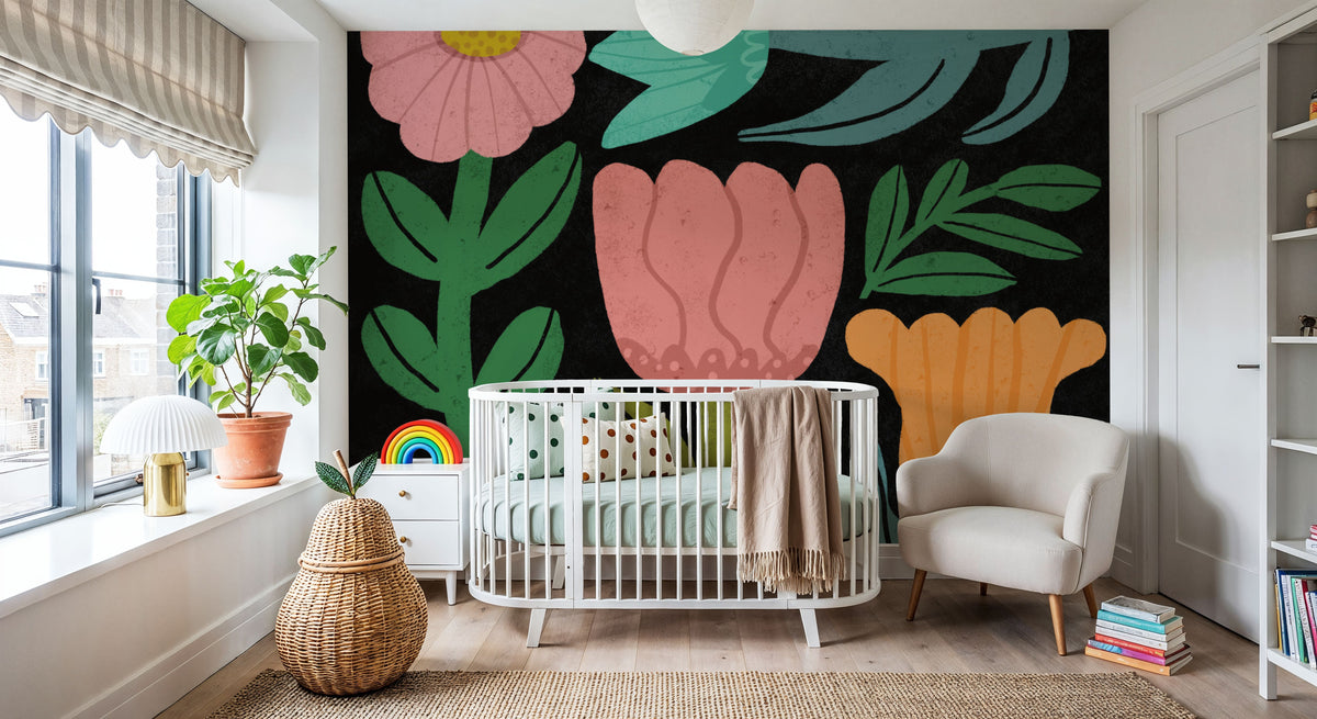 Flower Toss III Mural Wallpaper - room preview 02