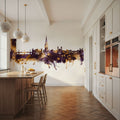 San Sebastian Spain Skyline Purple & Gold Mural Wallpaper - room preview 02