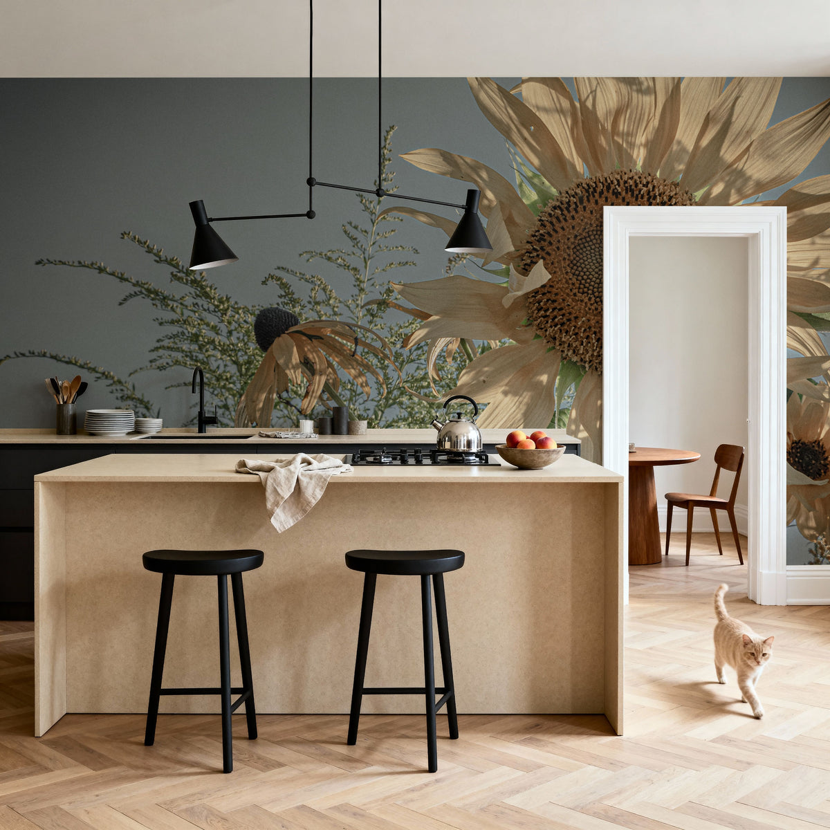 Sunflower Mural Wallpaper - room preview 02