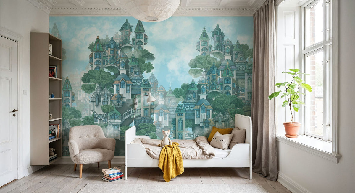 Treehouse Neighborhood Cool Mural Wallpaper - room preview 02