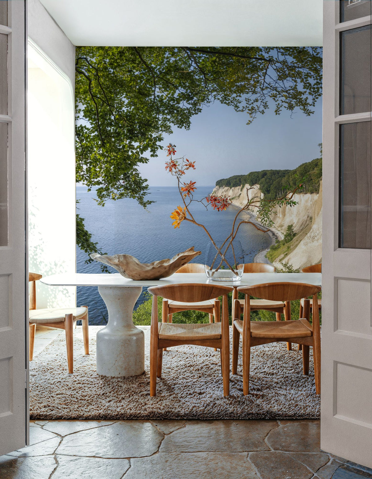 Chalk Cliffs Panorama Mural Wallpaper - room preview 02