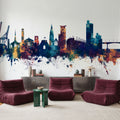 Southampton England Skyline Blue & Bronze Mural Wallpaper - room preview 02
