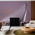 Twilight Bridge Crossing Mural Wallpaper - Neutral Tone - room preview 02