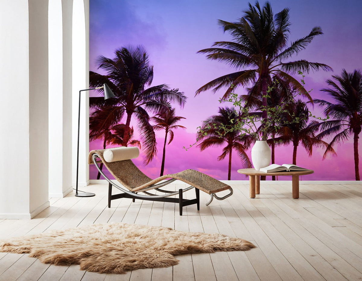 Palm Trees in Miami South Beach Mural Wallpaper - room preview 02