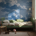 Intaglio Clouds, Blueberry Mural Wallpaper - room preview 02