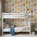 Marble Flowers, Cream Mural Wallpaper - room preview 02