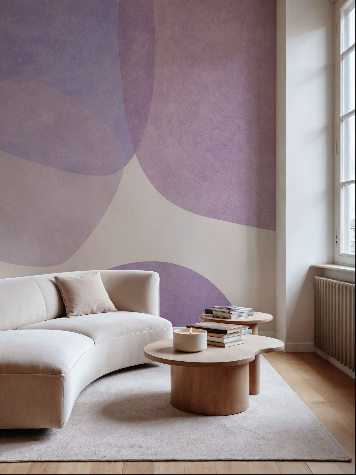Embracing Shapes, Aura Indigo Mural Wallpaper - room preview 02