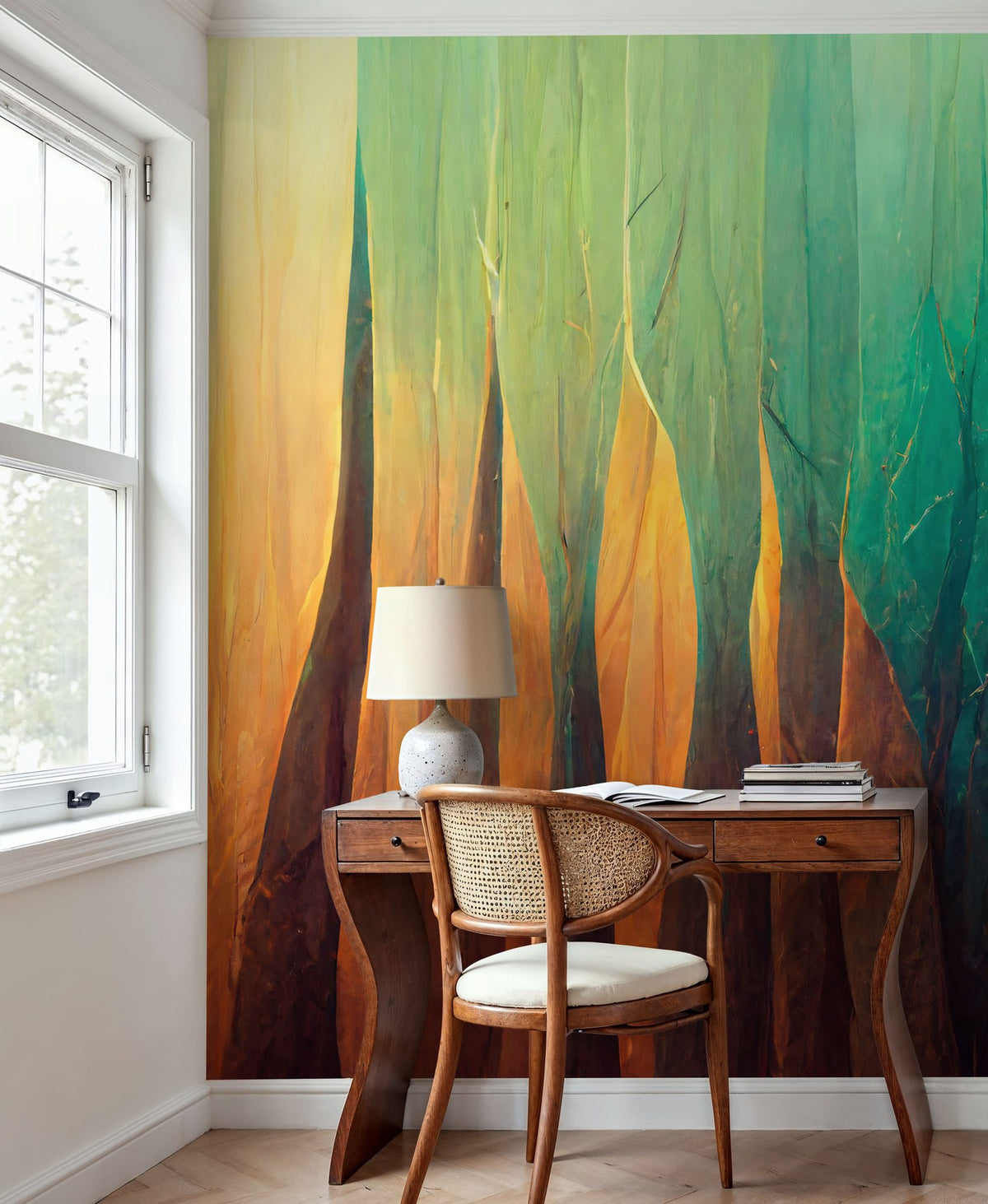 Reduced Trees Mural Wallpaper - room preview 02