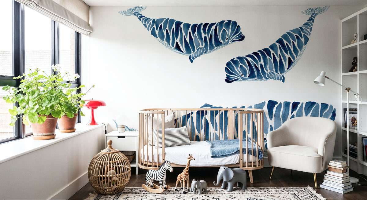 Three Whales Mural Wallpaper - room preview 02