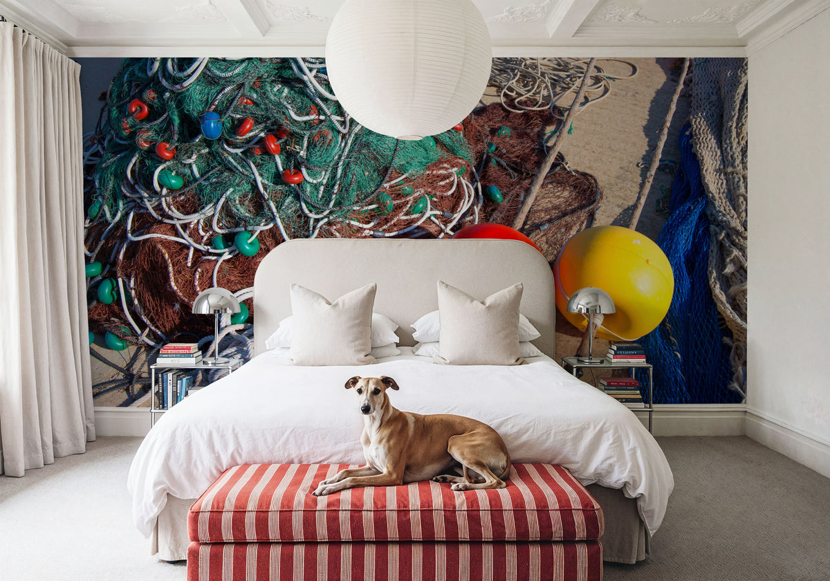 Mediterranean Fishing Nets Mural Wallpaper - room preview 02