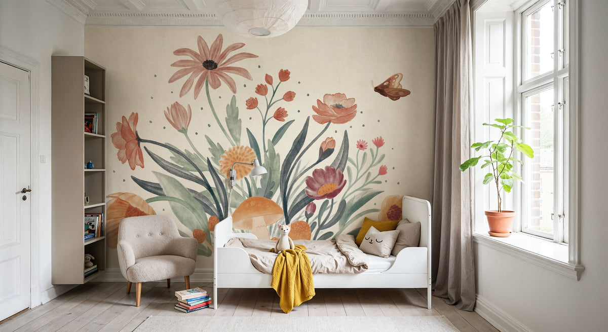 Cottage Botanical Mural Wallpaper - room preview 02