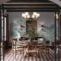 French Landscape, Forest Green Mural Wallpaper - room preview 02